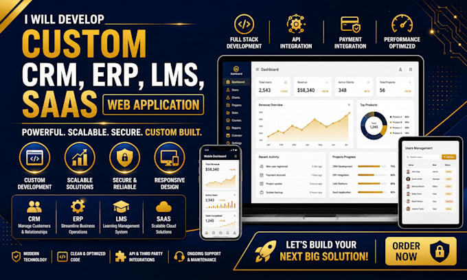 develop custom CRM erp lms saas web application via connecteam reftab and more