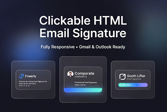create a clickable responsive HTML email signature for gmail and outlook