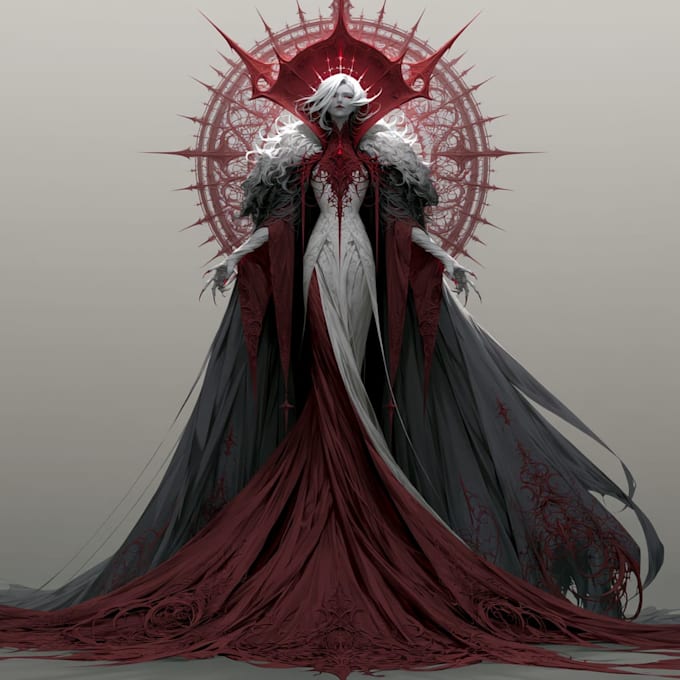 horror vampire lord queen character desing