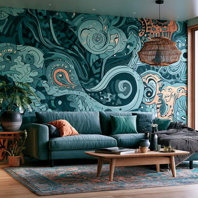 illustrate amazing custom graffiti, wall arts or murals