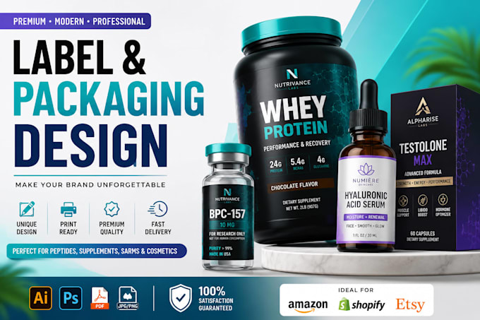 do supplement label design, product label design, vial 3d mockup