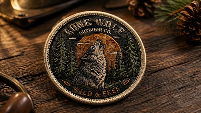 do custom patch embroidery digitizing, badge and jacket back dst pes