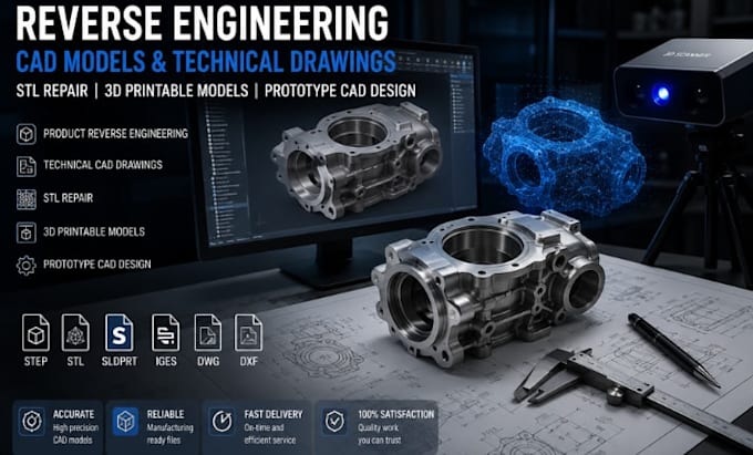design 3d printable models with product reverse engineering