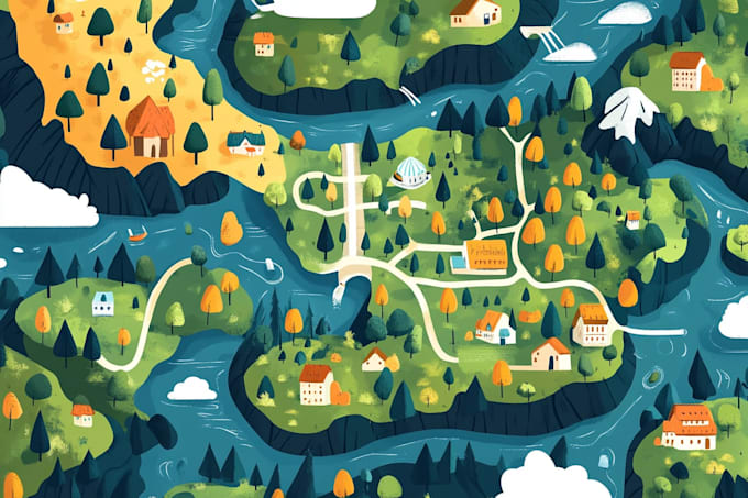 draw a vector maps, festival maps in illustrator