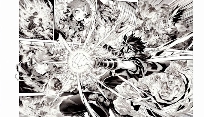 draw high quality manga page and comic scenes