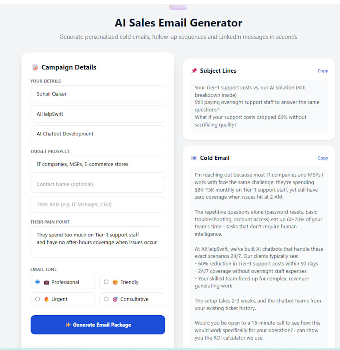 generate ai powered sales email and follow up sequences