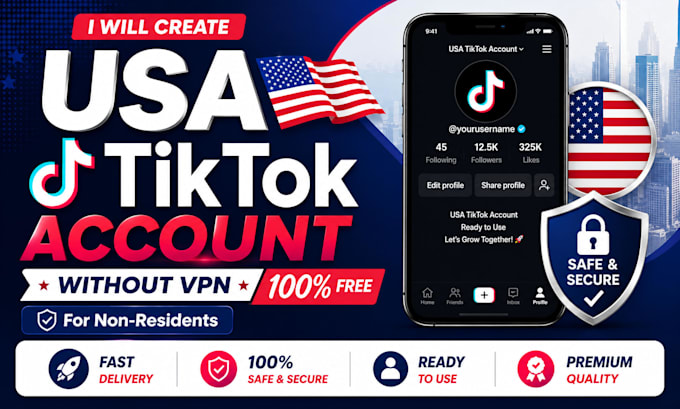 create USA tiktok, instagram account with full optimization and warm up