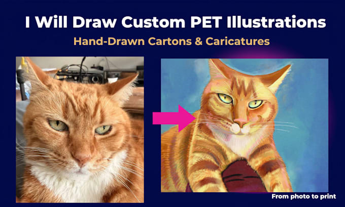 draw a custom digital portrait of your pet