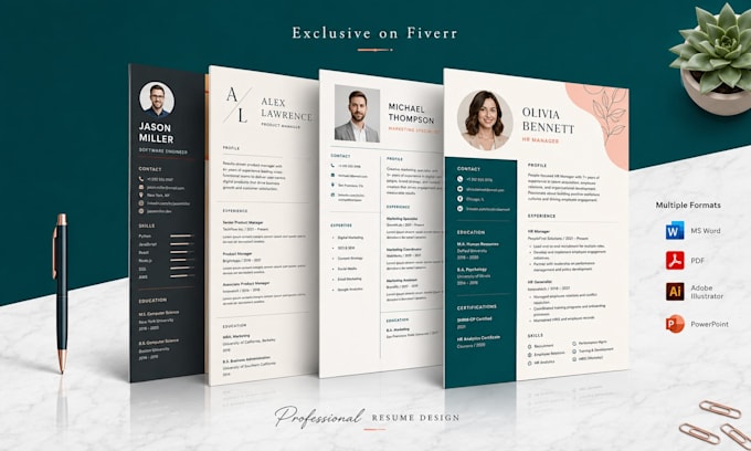 design a professional modern CV and resume
