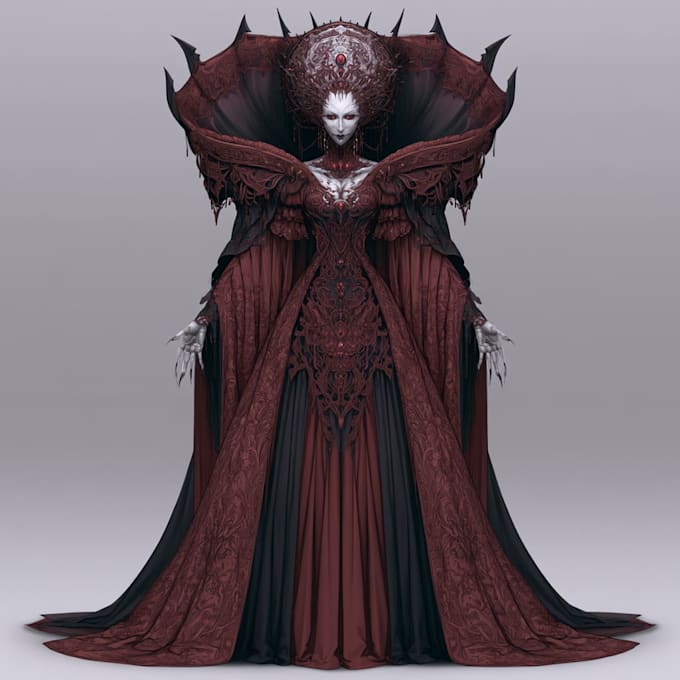 horror vampire lord queen character desing
