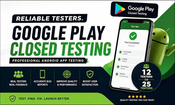 do 12 to 25 user testing app testing on playstore, google play app testing