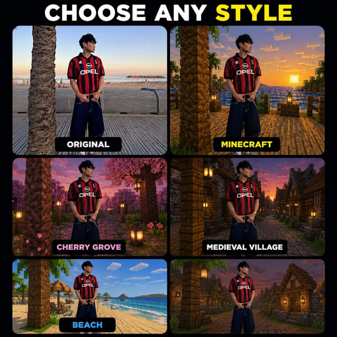 transform your photo into a minecraft aesthetic
