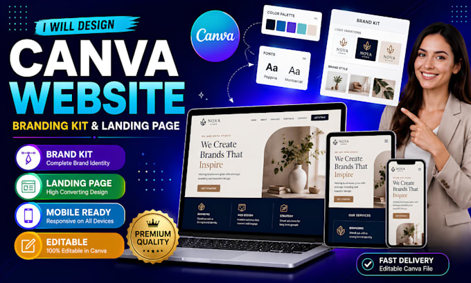 do canva website design canva landing page canva business website design