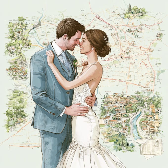 create a map illustration for your wedding