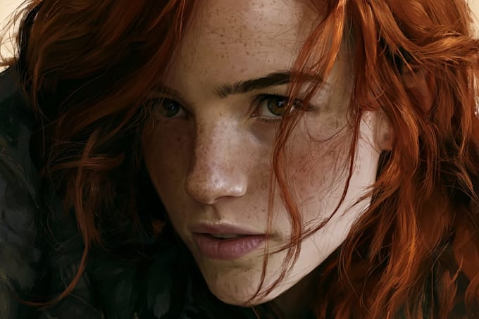 paint a realistic digital portrait