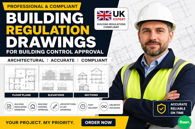 create UK building regulation drawings for building control approval