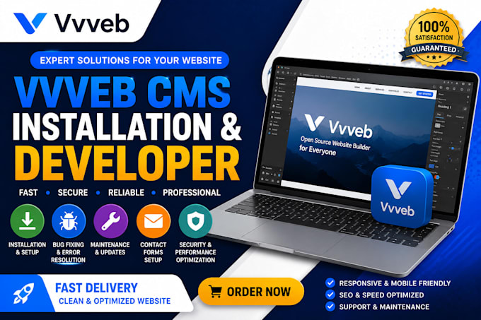 installation vvveb website cms developer bug fixing maintenance contact forms