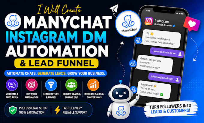 create manychat instagram dm automation and lead funnel