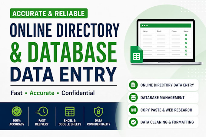 do accurate online directory and database data entry