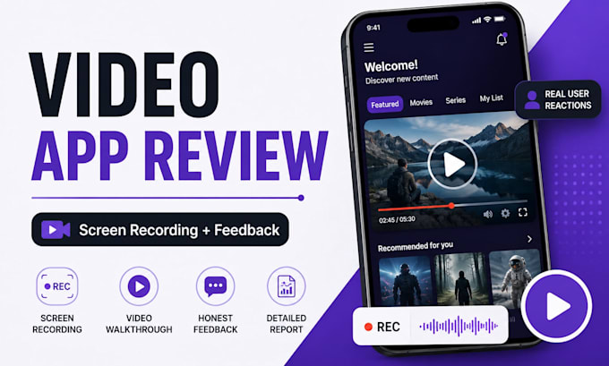 record a video app review and user testing walkthrough