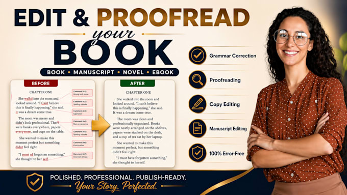 edit and proofread your book or manuscript