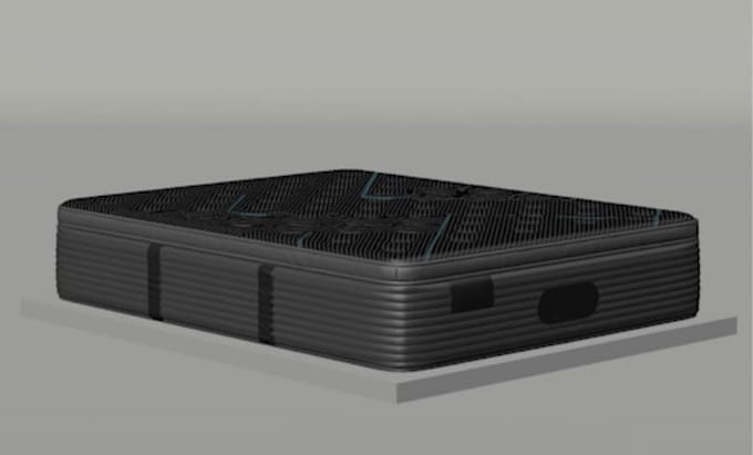 create exploded 3d mattress, pillow, duvet, blanket, and bedsheet visualization