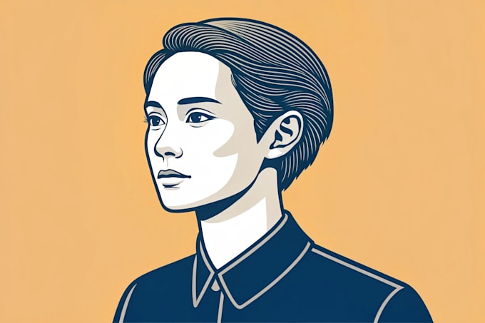 draw flat minimalist vector portrait for you
