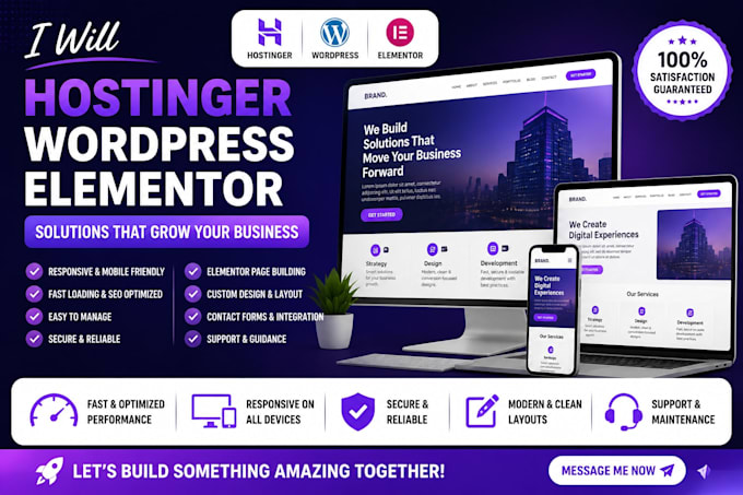 design hostinger website, wordpress website and elementor website design