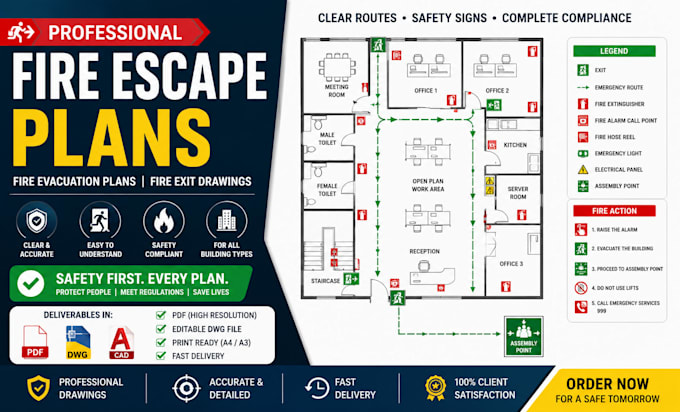 create fire escape plans fire evacuation plans and fire exit drawings