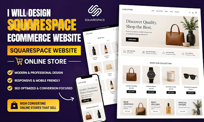 squarespace ecommerce website, squarespace website, online store