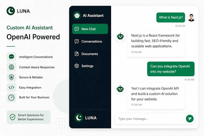 integrate openai API and ai chatbot into your website
