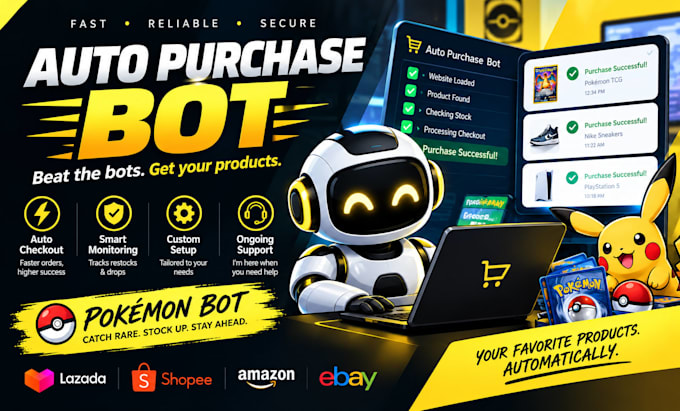 create a custom shopping bot, lazada bot, and ecommerce automation bot