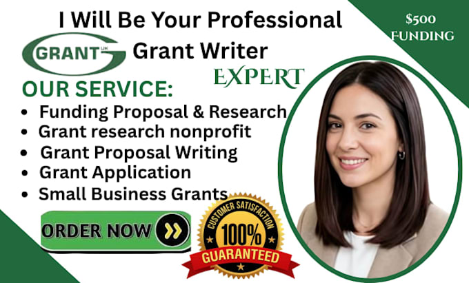 research, edit, and write winning grant proposal for nonprofits, small business