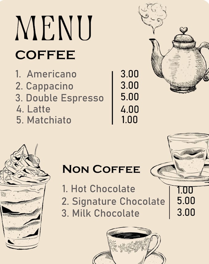 design professional and premium menu designs