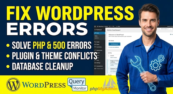 fix wordpress errors, optimize database, and provide monthly maintenance