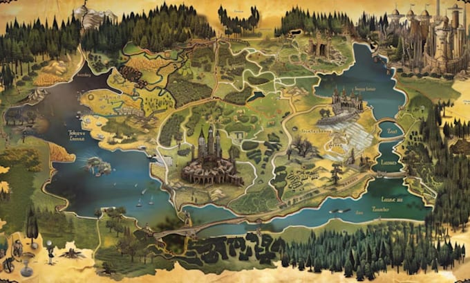 draw custom fantasy battle map or dungeon map for ttrpg dnd