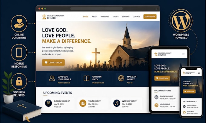 build a church website with donations