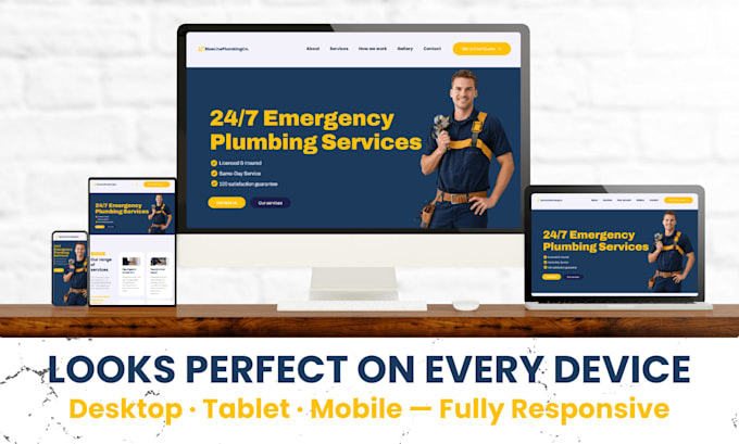 design a professional plumbing, roofing or handyman wordpress website