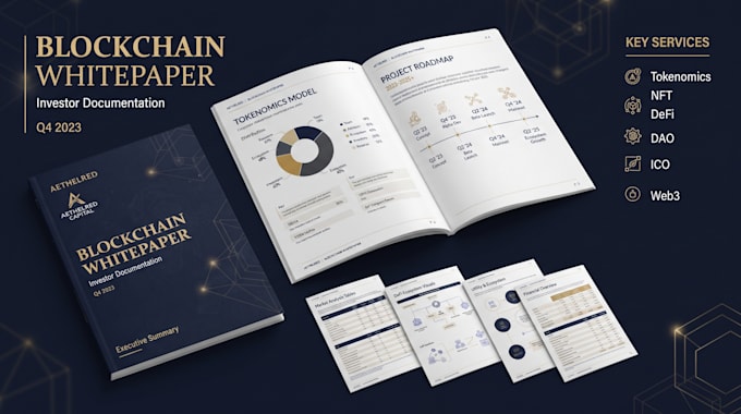 write and design blockchain, nft, and crypto white paper ico, tokenomics