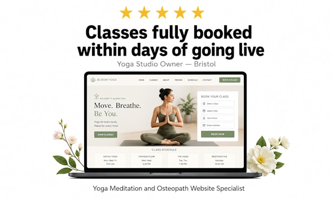 yoga website meditation website and osteopath website design
