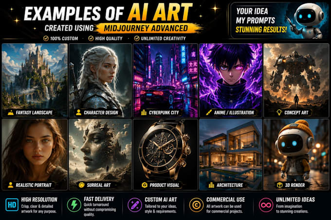 create quick custom ai art midjourney