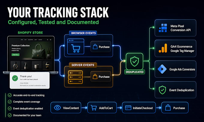 fix shopify meta pixel, capi and ga4 conversion tracking