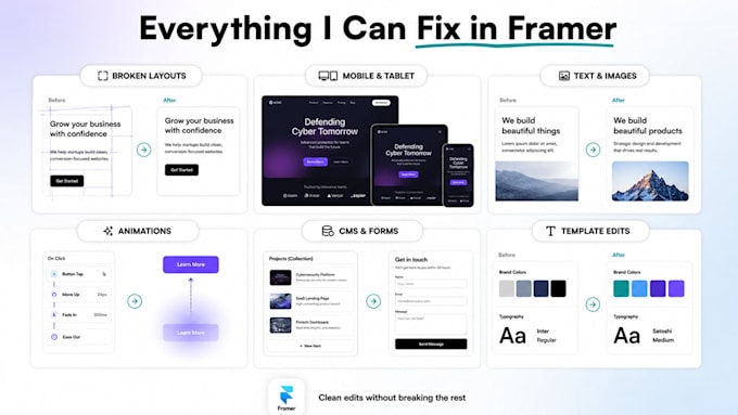 fix, edit, or update your framer website fast