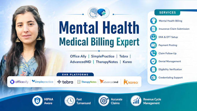 do mental health billing on office ally, simple practice, tebra