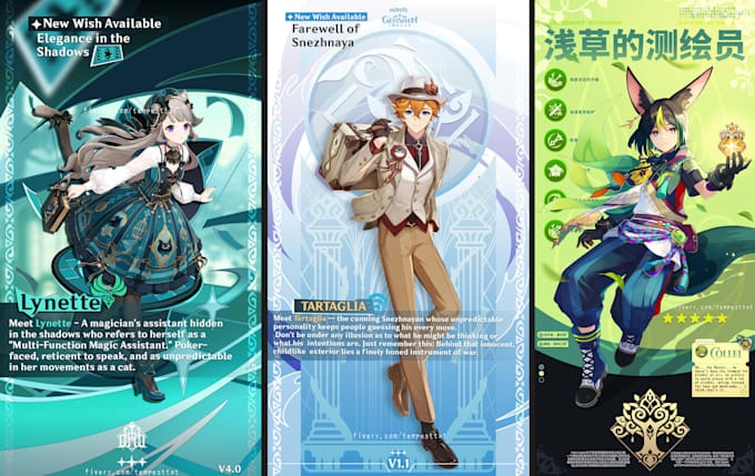 design custom gacha game drip marketing character showcase