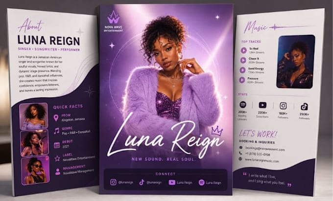 design a professional media kit or press kit