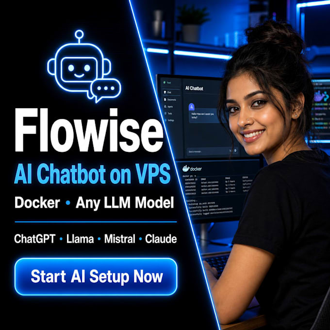setup flowise ai chatbot on vps with docker and any ai model integration