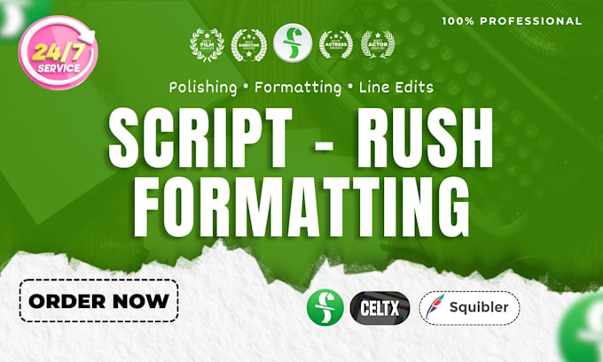 rush format your script in final draft within 24 hours, fast format