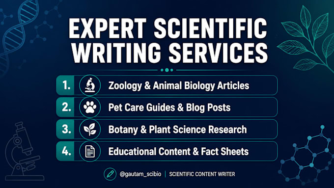 write professional zoology pet care and botany articles