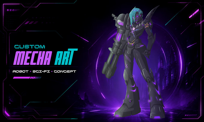custom mecha robot armor concept art